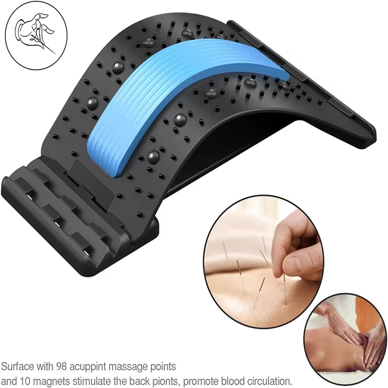 Adjustable Magnetic Therapy Back Stretcher for Pain Relief & Posture Correction