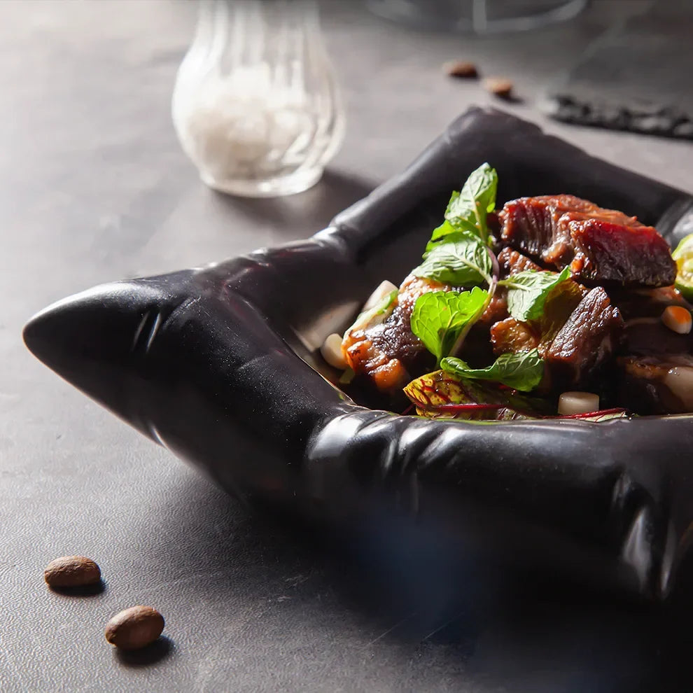 Ceramic Artistic Pillow Shape Food Plate