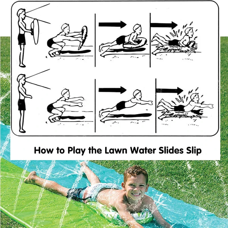 AquaRush Water Slide | Inflatable Water Slide with Sprinkler Function | For Garden & Outdoor | Summer Fun for Kids