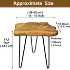 Wooden Side Table with Natural Edge Nightstand Plant Stand
