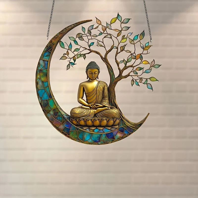 Acrylic Sun Catcher ZenLight | 2D Buddha Decor | Window & Home Accessory | Spiritual Room Design
