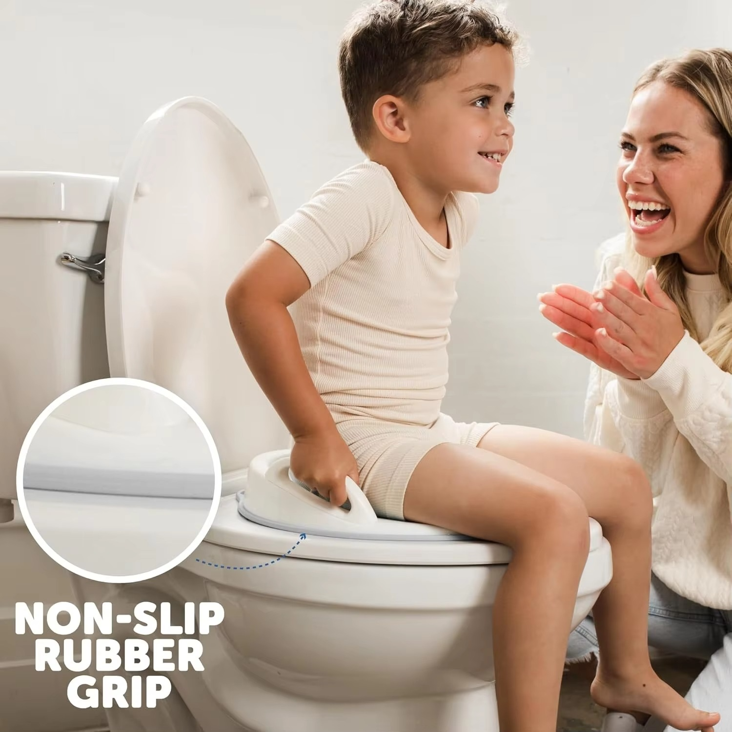 Secure & Comfortable Toddler Potty Seat with Easy-Grip Handles