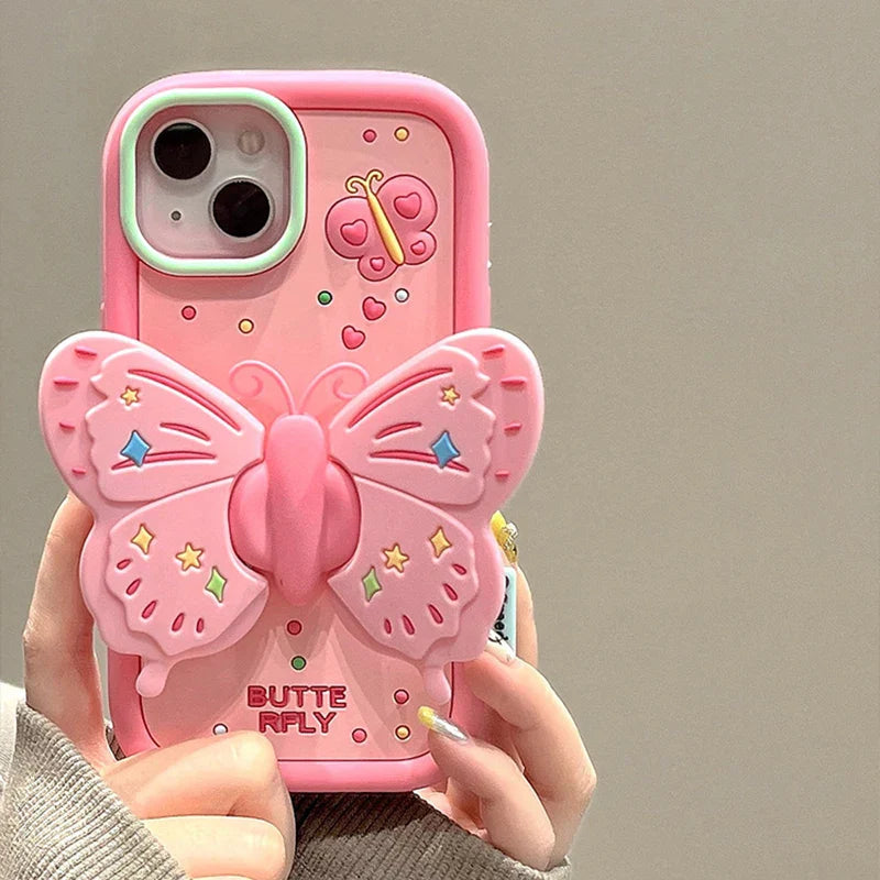 Lovely 3D Folded Butterfly Shockproof iPhone Case