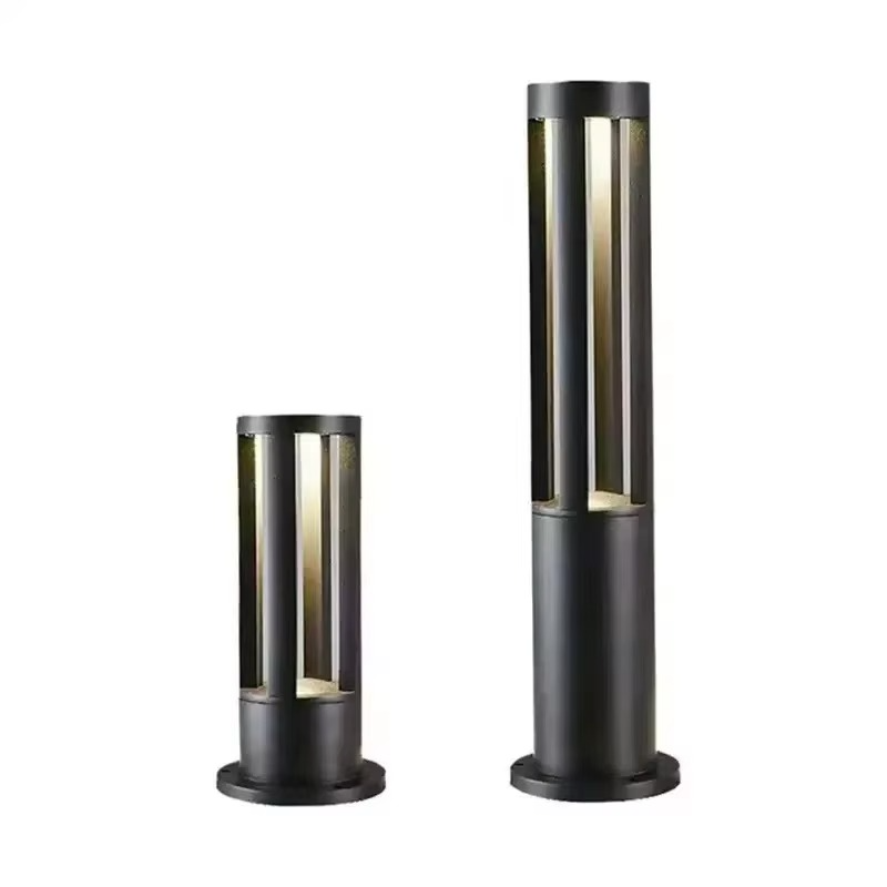 Outdoor LED Bollard Light - Sleek Black Garden Pathway and Lawn Illuminator