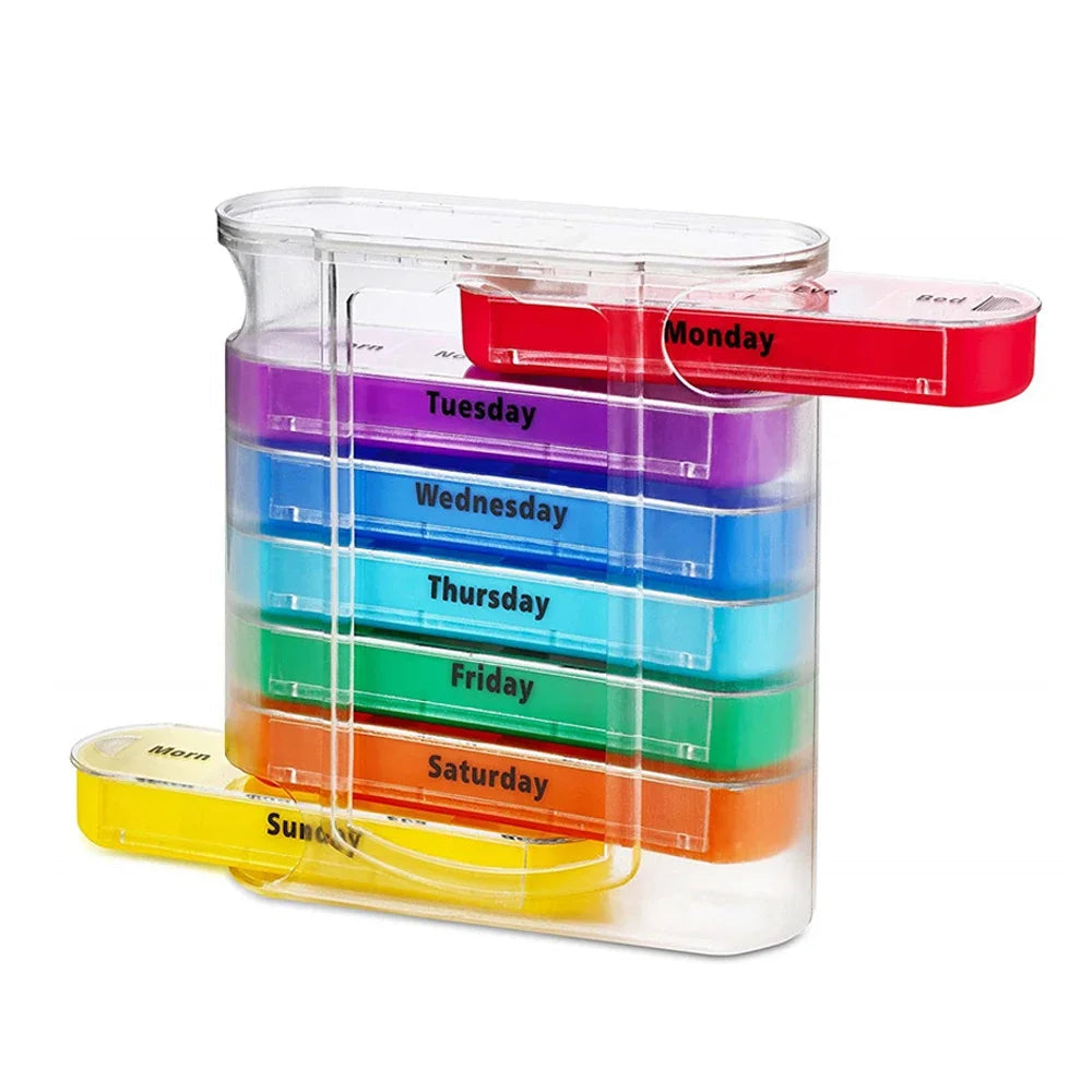 VitalEase Pillbox | 7 Day Organizer | Colorful Modules | BPA-free
