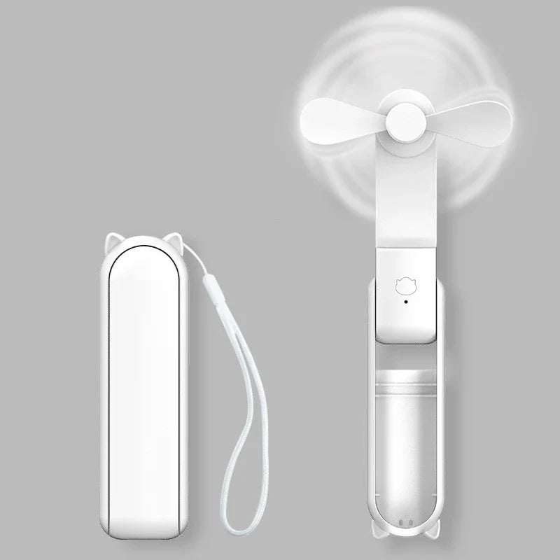 Mini Hand Fan Breezella | USB Rechargeable | 3 Speeds | Foldable & Power Bank Function | 2000 mAh Battery