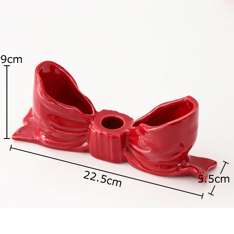 Bowknot-Shaped Ceramic Candle Holder