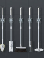 Mop holder FixoGrip | Self-adhesive & Waterproof | Wall mount without drilling | Set of 4