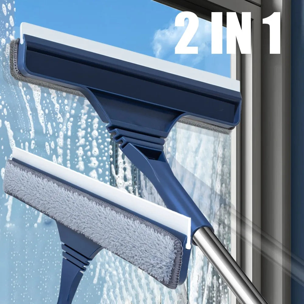 FensterFlex 2-in-1 Window Cleaner | Adjustable Telescopic Handle | Squeegee & Microfiber Mop | For Windows, Glass & Frames