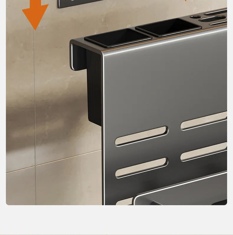 ChefSpace Wall-mounted Knife Holder with Cutting Board Storage – Stainless Steel