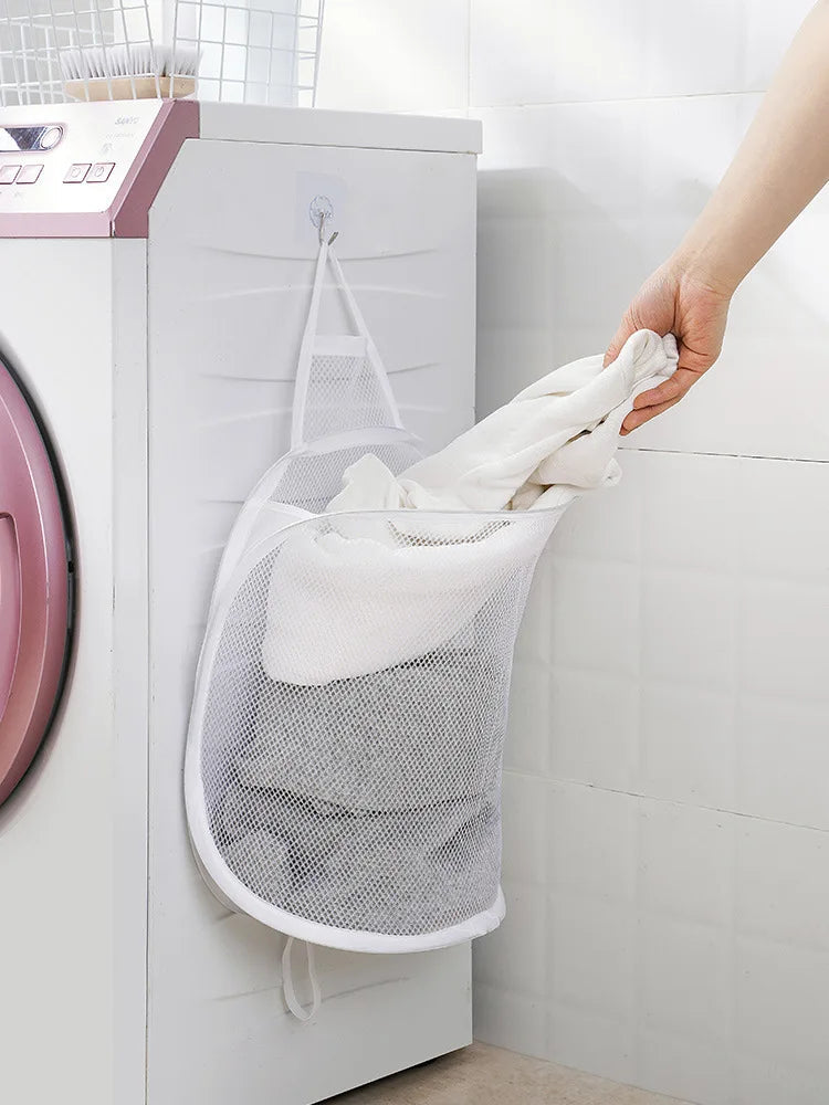 HangFold Laundry Basket | Wall-mounted & Foldable | Breathable & Portable | 30×18×40 cm