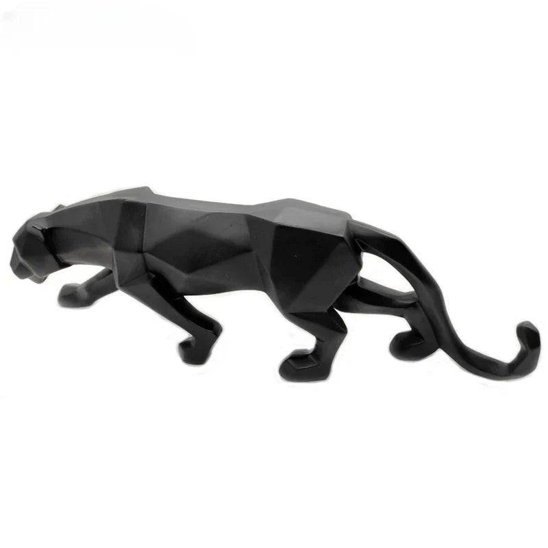 Panther Statue, Animal Figure, Abstract Geometric Style, Resin, Leopard Sculpture, Home Office, Desktop Decoration, Crafts
