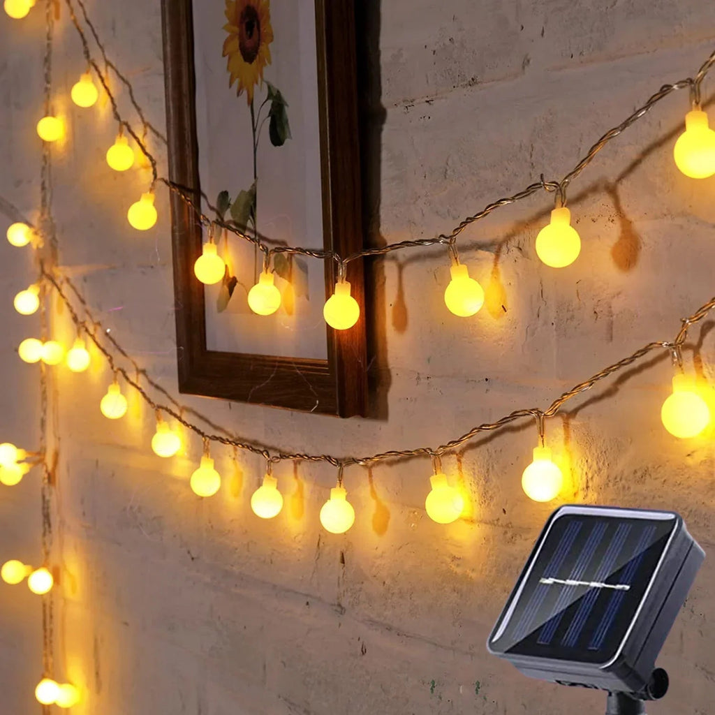 Solar LED String Lights with Automatic On/Off and Weather-Resistant Outdoor Design