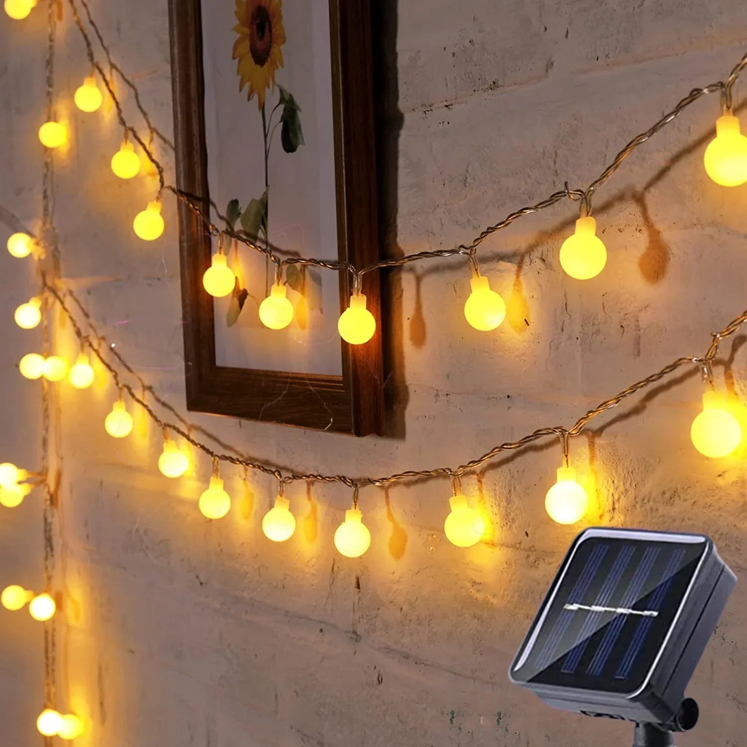 Solar LED String Lights with Automatic On/Off and Weather-Resistant Outdoor Design