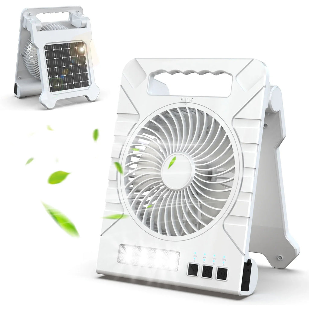 Solar Camping Fan | Foldable Solar Panel | Power Bank & LED Light | Ultra-Lightweight Brand Name: VenturioX