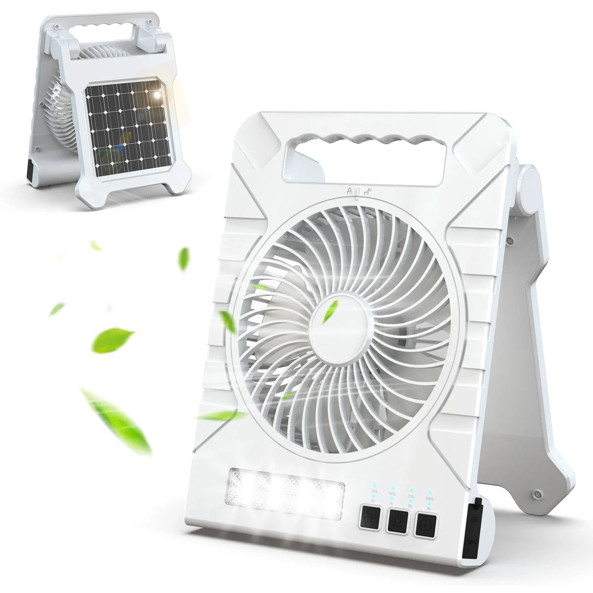 Solar Camping Fan | Foldable Solar Panel | Power Bank & LED Light | Ultra-Lightweight Brand Name: VenturioX