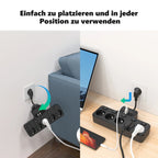 Voltaro Pro 9-in-1 | Power Strip EU | 5 AC Outlets + 4 USB (2× Type-C) | Individual Switch | 16A | Short Cable 10 cm