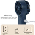 Brisola Mini Handheld Fan with USB Charging | 3 Speed Settings & LED Display | Portable Battery Fan for Office, Travel & Sports