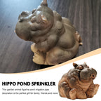 Playful Hippopotamus Garden Sprinkler Statue