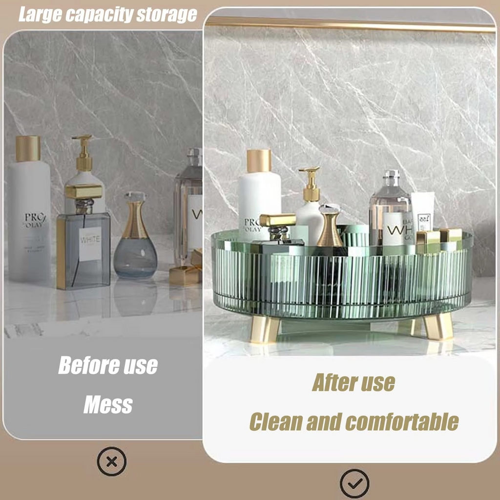 Clear Rotating Makeup Organizer for Easy Access & Display