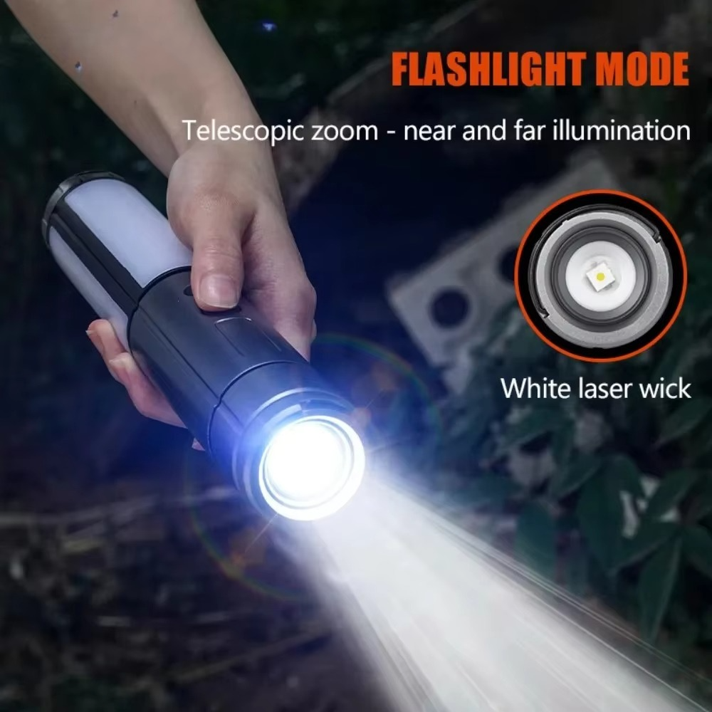 Rechargeable 2-in-1 Telescoping Camping Lantern & Flashlight with Hook