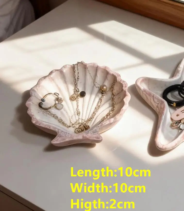 Sea Shell Ceramic Jewelry Tray
