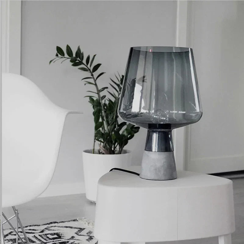 Modern desk lamp with a concrete look and elegant appearance
