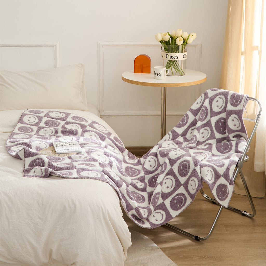 Smiley Checkered Blanket