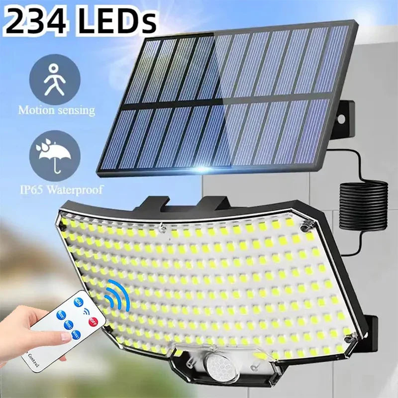 LumaXpert 234 | Solar Outdoor Spotlight with Motion Sensor | 3 Light Modes & Remote Control | IP65 Waterproof
