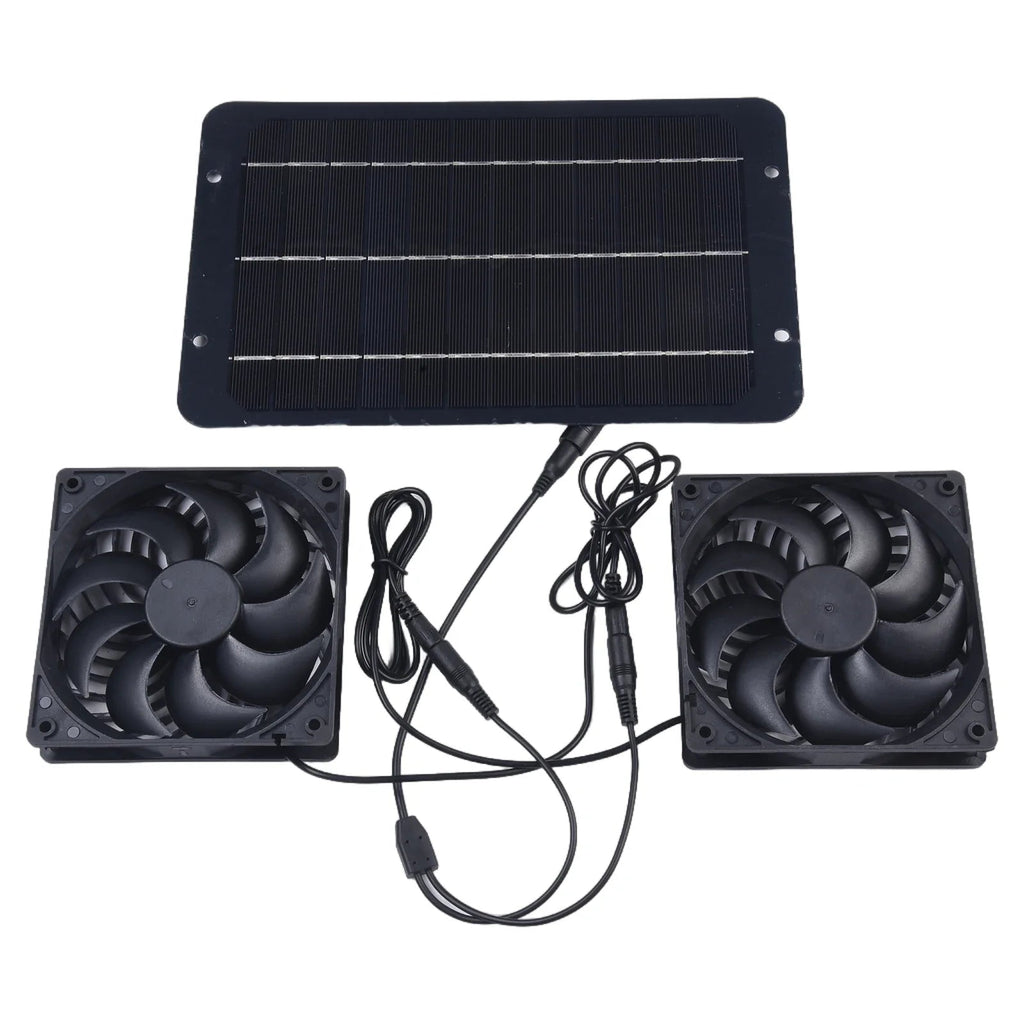 AirSol Duo Ventilation System | Solar-powered Dual Exhaust Fans | 10W | For Greenhouse, Livestock Barn & Outdoor Applications