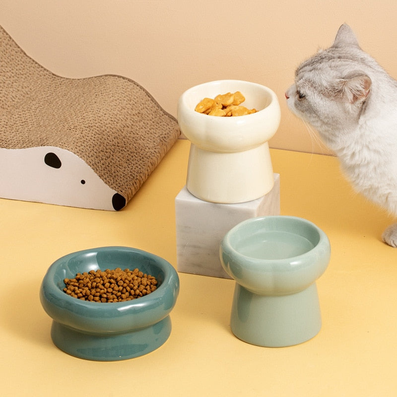 Luna Ceramic Elevated Cat Bowls