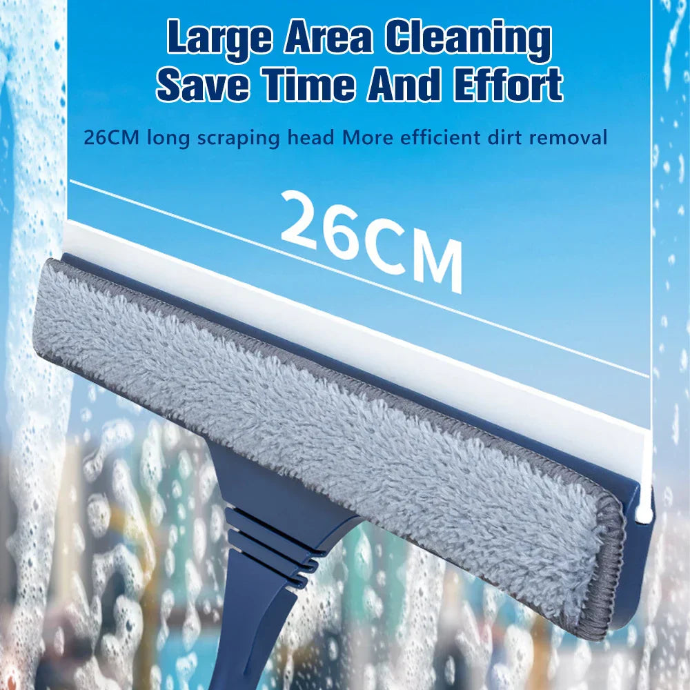 FlexiClear Window Cleaner | 2-in-1 Cleaning | Flexible Head | Telescopic Handle
