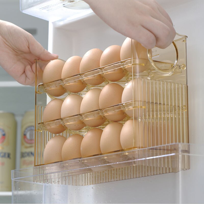 Automatic Flip Egg Storage Rack
