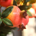 6-Piece Artificial Pomegranate Fruit Branch with Leaves