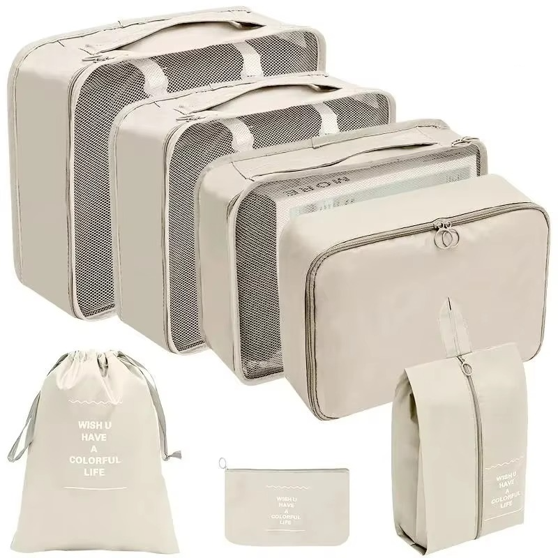 Travel Organizer Packing Cube Set with Zippered, Breathable Bags
