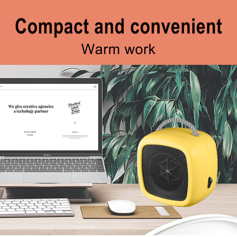 HeatEase | Mini Table Heater | Portable PTC Ceramic Heater | 14.2×14.1×10.1 cm | Quiet & Energy Saving