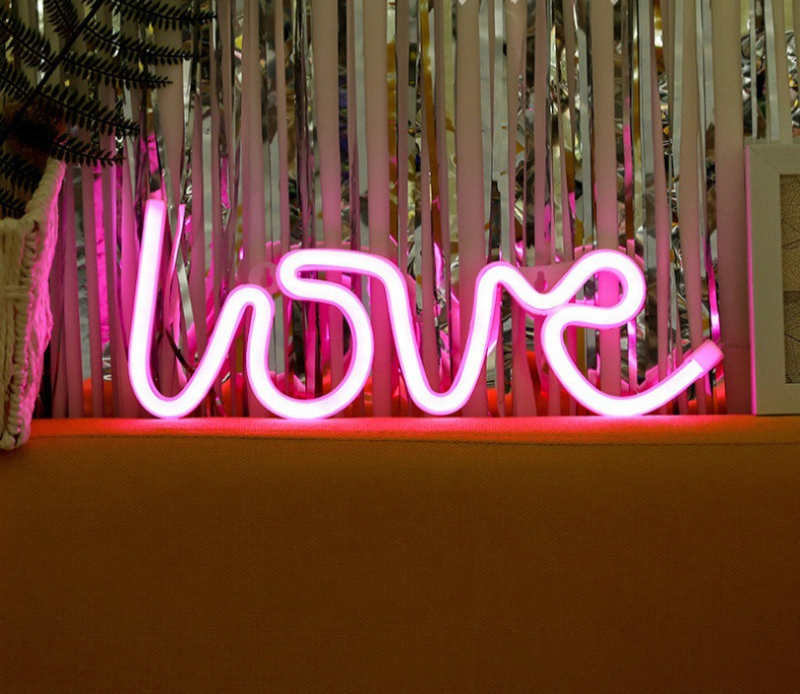 Love Neon Letters | Create a romantic scene