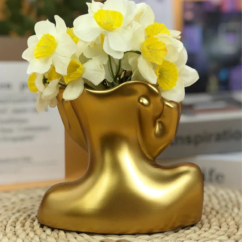 Cheerful Lucky Flower Pot Sculpture
