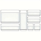 Clearyx Organizer Set | 18-piece Transparent | Modular & Stackable | For Bathroom, Kitchen & Office