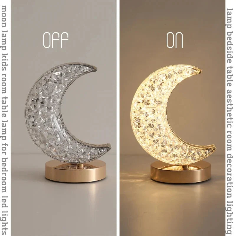 Half Moon Crystal Lamp