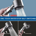 High Pressure 3-Mode Shower Head with Built-In Filter and Massage Brush