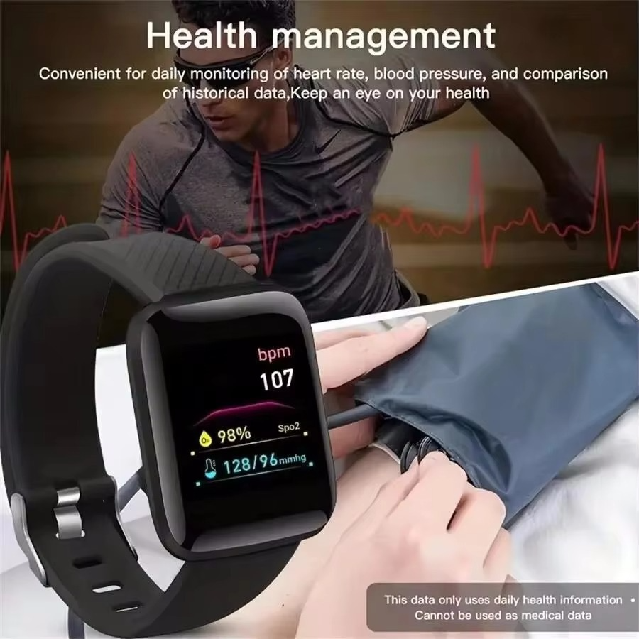 Bluetooth Smart Fitness Watch with Music Control and Pedometer