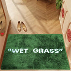 FreshLawn Comfort Mat – Trendy "Wet Grass" doormat in green with soft plush