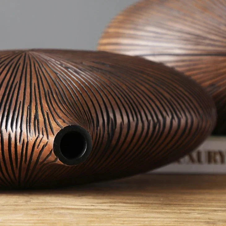 ClayAura Sahara Sculptured Vase | Handmade | Modern Decor for Home | Elegant Design