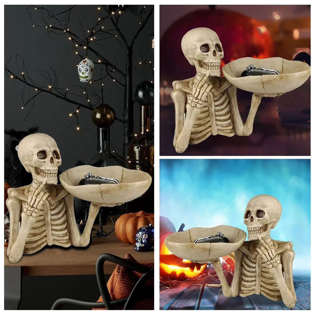 SkullServe | Skull Decor Tray made of Resin | Gothic & Halloween Accent | Versatile Use