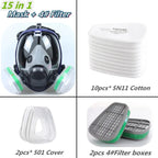 Full Face Respirator Mask with Anti-Fog Lens and Industrial Gas Filters