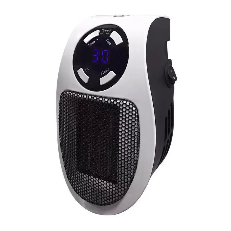 ThermoEase 350W Compact Heating Device | Wall Socket Heater with Remote Control | LED Display & Timer | 180° Rotating Plug