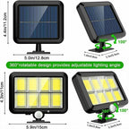 Solivor Solar Light with Motion Sensor | Wireless & Weatherproof | 3 Modes | 100 COB LEDs