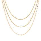 18k Dainty Classic Three Layer Necklace Stack