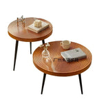 Round Wooden Coffee Table Japanese Design Tea Table Living Room